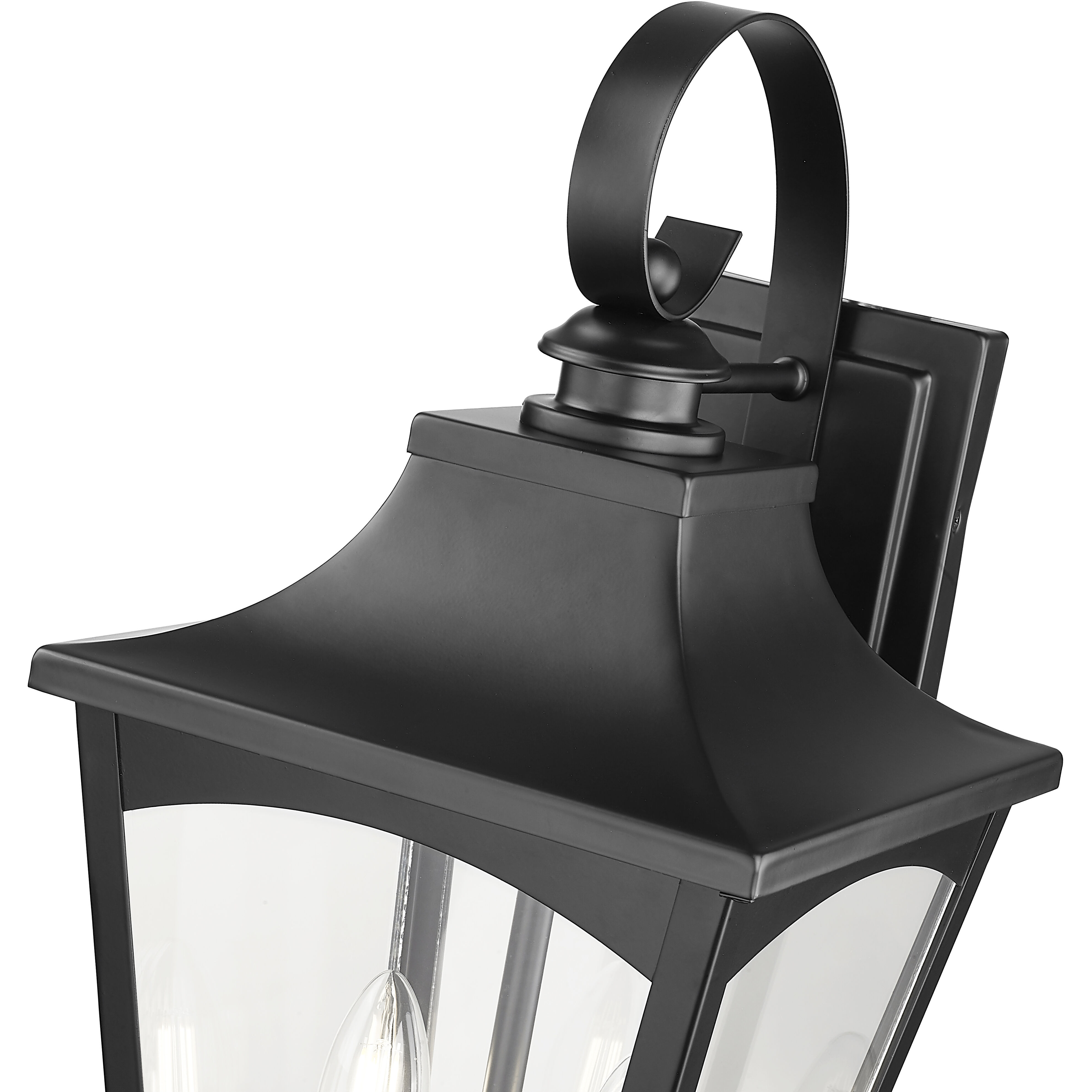 Curry 2 Light 19 inch Powder Coated Black Outdoor Wall Sconce